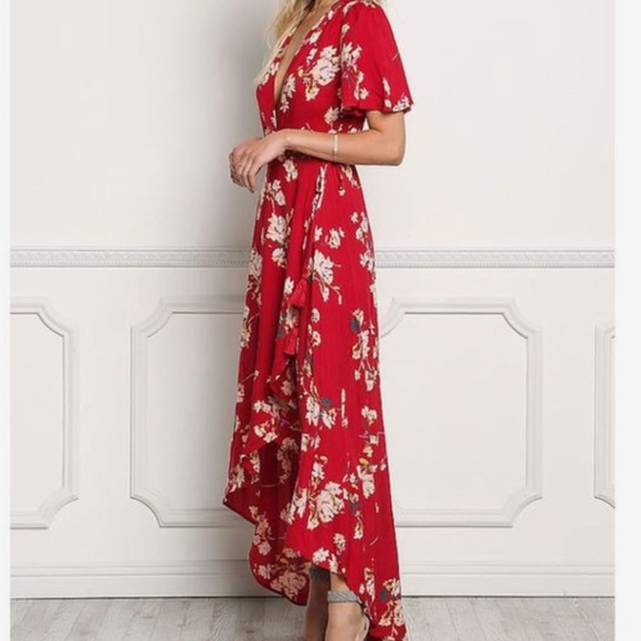Floral Wrap Maxi Dress - Picture 2 of 6